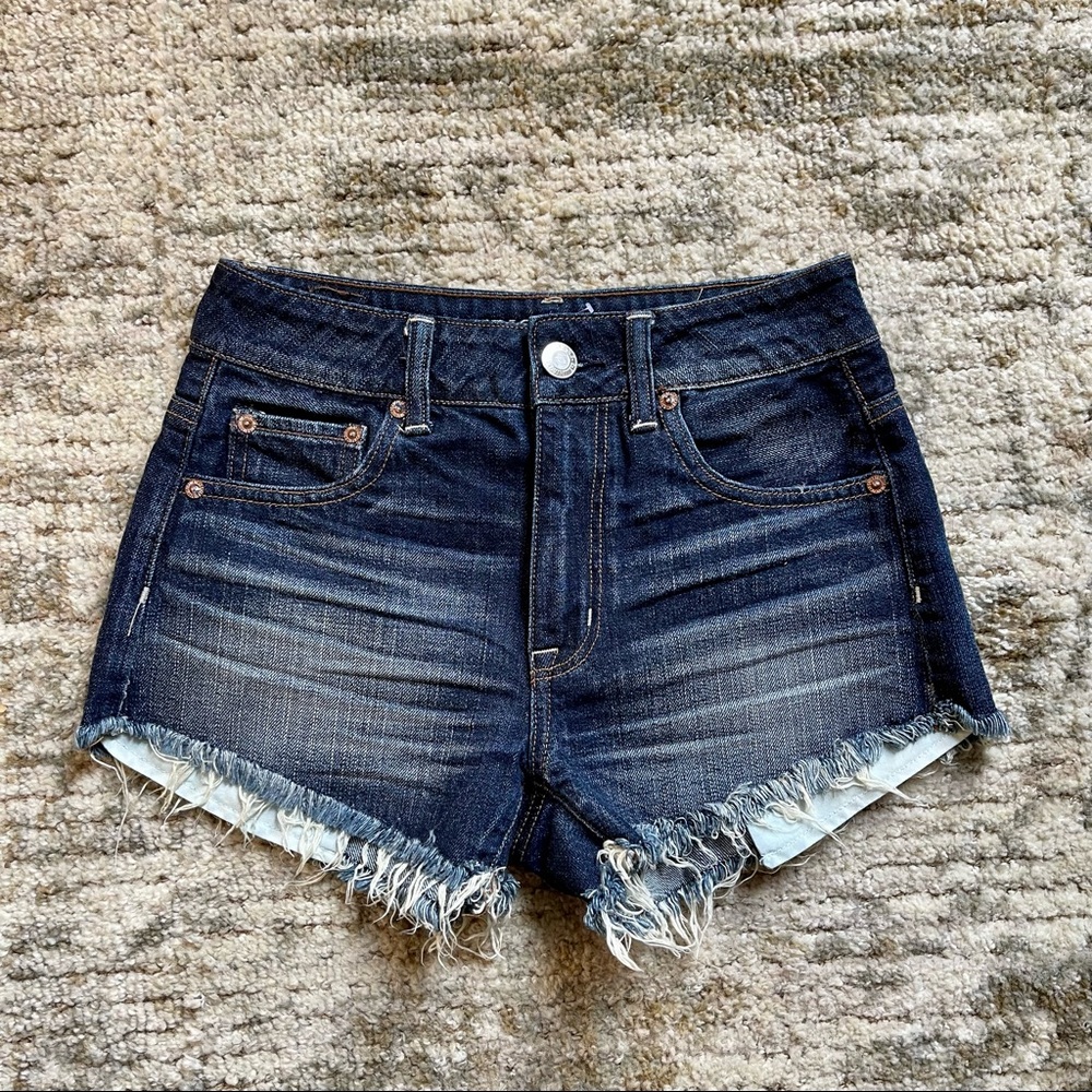 High rise denim shorts